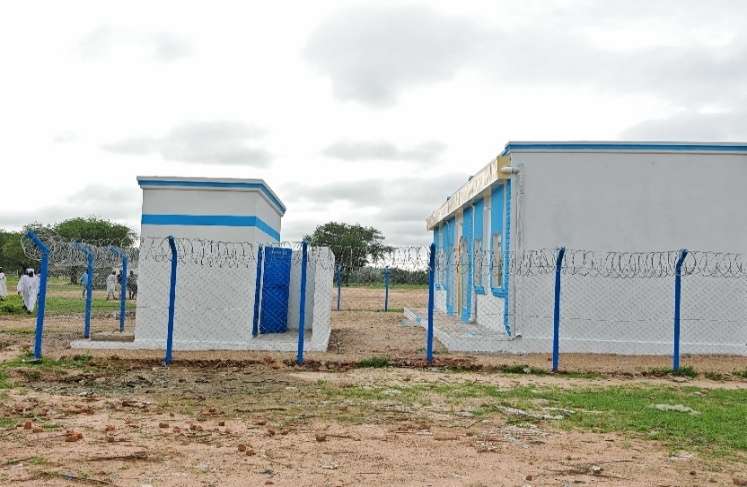 Side view of latrine