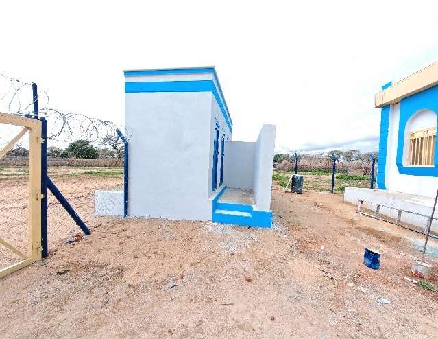 Side view of latrine